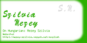 szilvia mezey business card